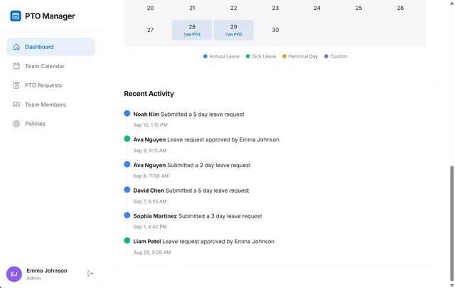 Activity Log